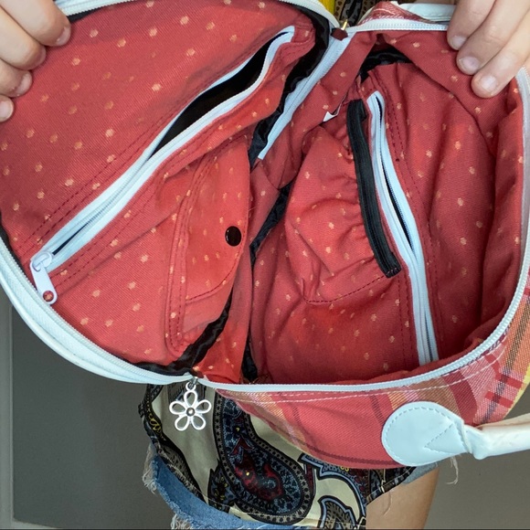 60s Style Plaid Circular Bag - Picture 4 of 4